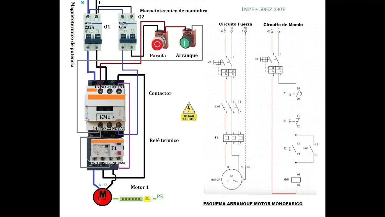 Diagrama de Control y Fuerza de un Motor Monofásico: Guía Completa - Qué es un diagrama de control de un motor diagrama de control y fuerza de un motor monofasico - Qué es un diagrama de control de un motor